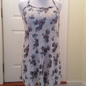 No Boundaries Tan flower dress spaghetti straps L